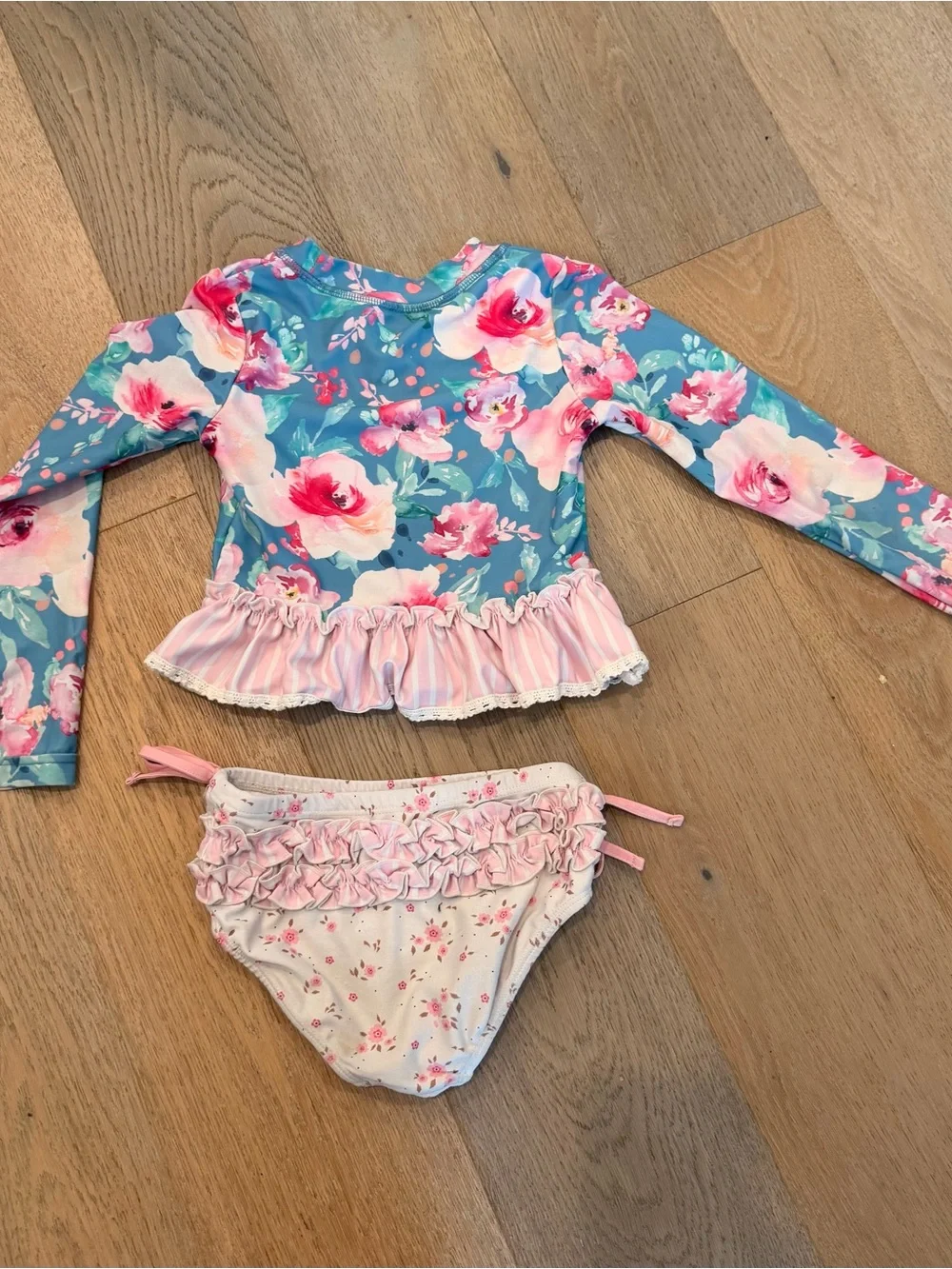 Cheeky Plum Girls' Floral Rashguard Set 4T